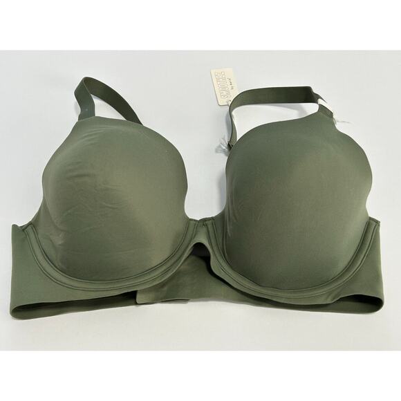Smoothez By Aerie Women's Green Full Coverage Lightly Lined T-Shirt Bra Size 36D - Picture 3 of 7